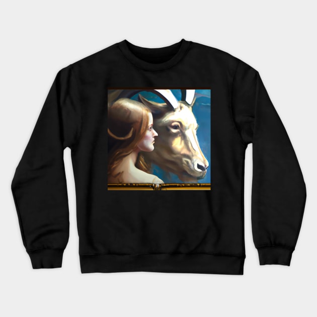 Capricorn Zodiac Crewneck Sweatshirt by tearbytea